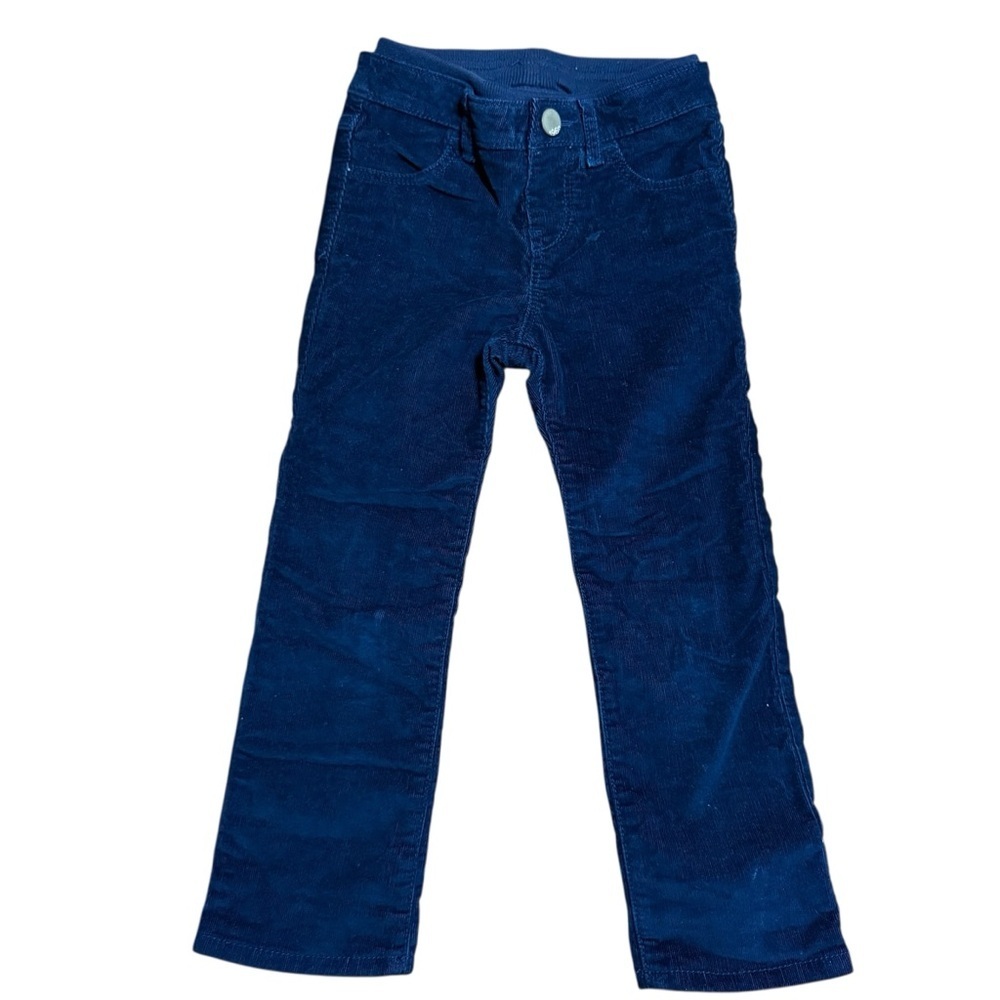 Gap Kids Girls Navy Blue Corduroy Pants Polka Dot Lined Size 4 Years